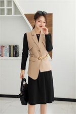 新品上市两件套连衣裙，女装连衣裙，千利红