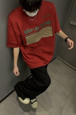 港风条纹印花大码短袖T恤男DT77773P18块特价控38：供抖音视频，男装T恤，星座227-7