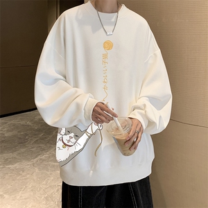 华夫格卫衣圆领卫衣男大码长袖t恤男外套 HW76013-P30加绒款-P40图片