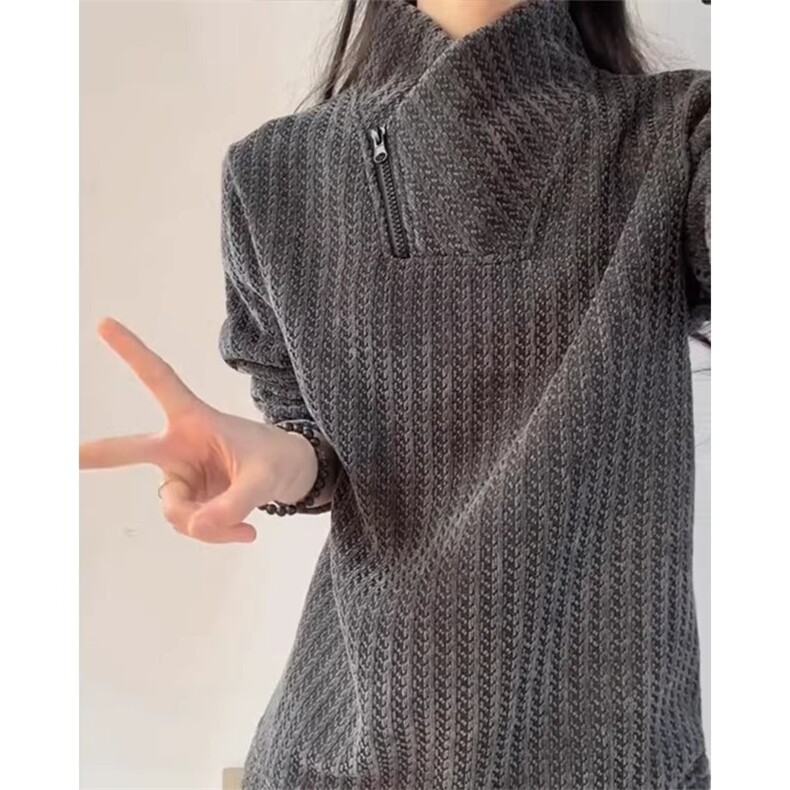 M28-P41灰色重磅斜拉链立领卫衣男款冬季内搭上衣,男装卫衣,电商B323A
