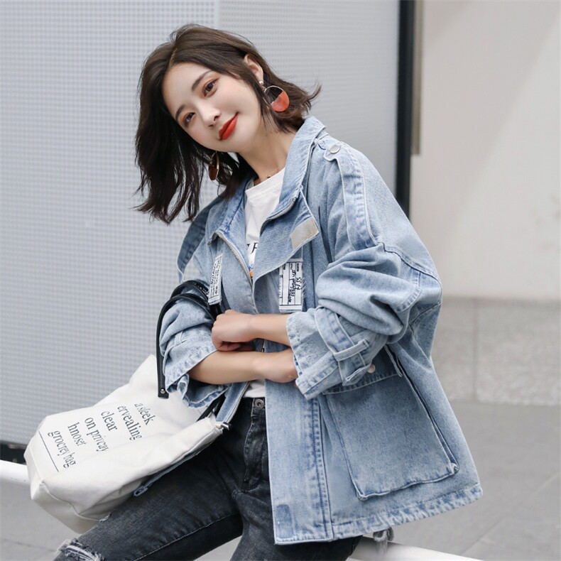 立体口袋牛仔外套宽松简约网红牛仔衣,女装短外套,潮品会