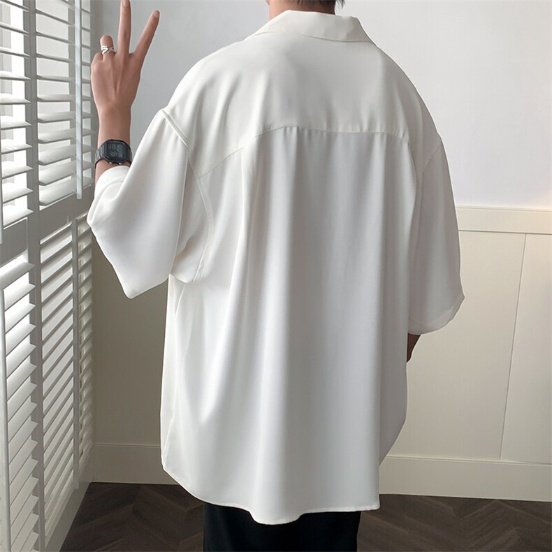 现货-夏季冰丝衬衫男宽松潮牌青少年半袖衬衣-AC230661-P55控89,男装衬衫,电商A351