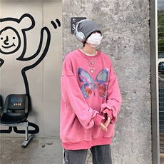 22新款秋复古美式水洗做旧宽松男女中性卫衣301B-JB7897-P58，男装卫衣，星座301B