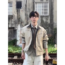 2025春秋痞帅外套男ins高街潮牌港风日系原宿风韩版潮流宽松夹克，男装夹克，四季星座505
