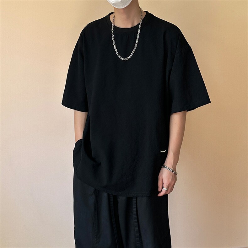 2025现货棉质短袖T恤设计感宽松休闲打底上衣A351-AT2558-P45,男装T恤,电商A351