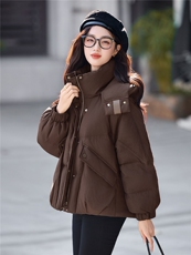 时尚休闲连帽短款羽绒服女2025冬季新款小个子加厚保暖白鸭绒外套，女装羽绒服，丽影随形