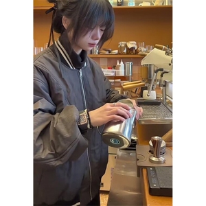 褶皱肌理双面穿棒球服男款春秋宽松休闲高级感夹克外套 M6024图片