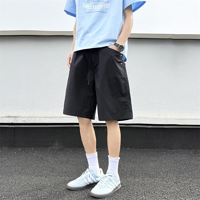 美式速干工装短裤男夏潮牌宽松黑色运动五分沙滩休闲裤子D501/P35图片