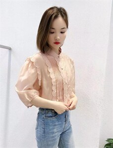 【现货】夏季短袖花边小衫，其它，藻姿 ZAOZI