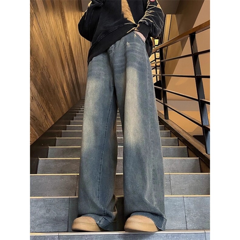 新款百搭款直筒宽松牛仔裤美式复古休闲高街裤513ACK2473P39图片