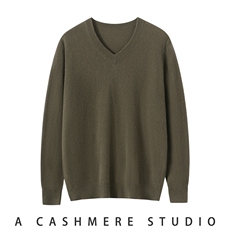 2025年秋季时尚百搭通勤羊绒衫男士v领，男装羊绒套衫，朝思纯山羊绒