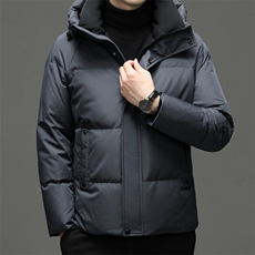 男装短款连帽羽绒服男短款中青年90白鸭绒时尚加厚保暖休闲外套，男装羽绒服，钱塘6003（原4033）
