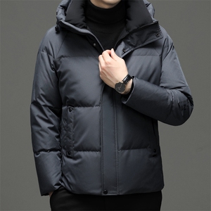 男装短款连帽羽绒服男短款中青年90白鸭绒时尚加厚保暖休闲外套图片