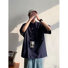 Q326-P32夏季个性短袖T恤套头口袋纽扣设计感上衣，男装T恤，星座911-1