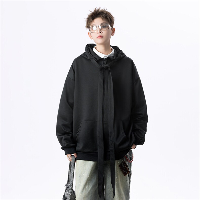 春季新款细节连帽休闲宽松纯色拉链卫衣外套914-4-WY41-P62控108图片