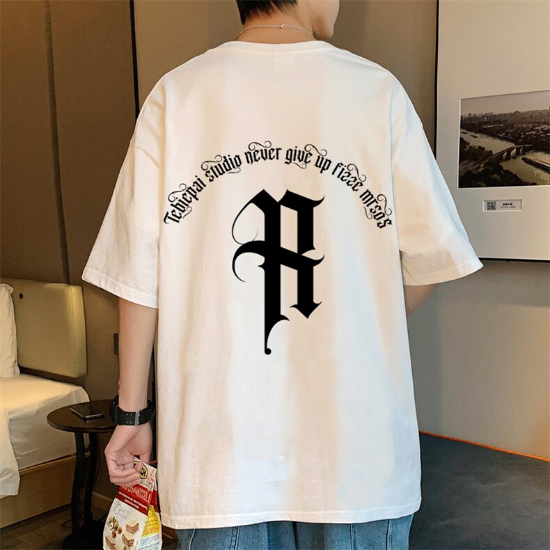 T660P26夏季新款港风纯棉短袖T恤ins衣服宽松半袖体恤字母印花图片