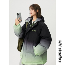 XZ-230-1MY701中性风简约轻奢百搭扎染渐变休闲连帽棉服P118控158，男装棉衣，星座230-1