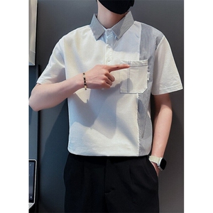 流行翻领短袖polo衫男休闲百搭青年t恤夏季男士带领半袖 T04图片