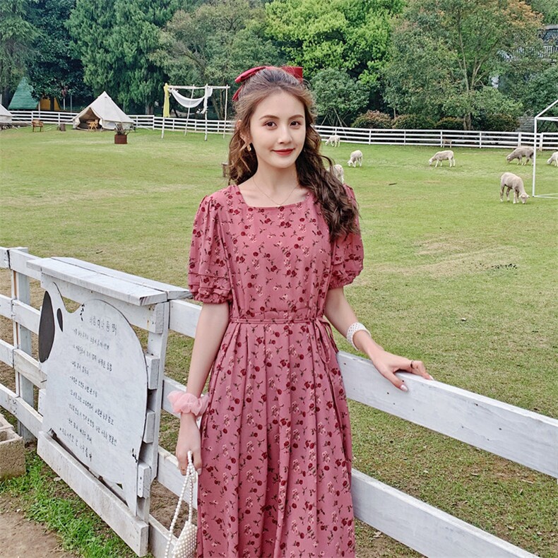 2021夏装新款碎花连衣裙012-Q573，女装连衣裙，金十上