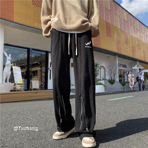 港风秋季新款宽松潮流卫裤拉链设计休闲裤B315-K23484-p60控78图片