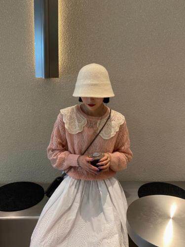 【现货】马海毛拼接蕾丝，其它，安吉拉