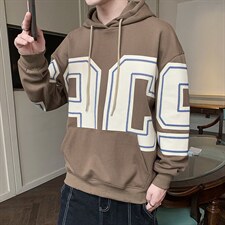 秋季新款卫衣店主风连帽套头印花落肩长袖上衣VE55125-P41控68，男装卫衣，星座717