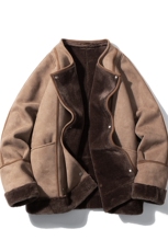 1白底皮毛一体高级感轻奢机车大码M-5XL棉服外套男8708P158控228，男装棉衣，星座226-2