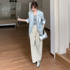 小香风蕾丝拼接西装外套女2025春季新款气质显瘦百搭休闲西服上衣，女装西装，1D103
