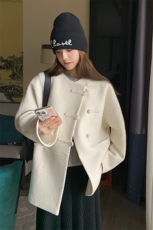 【有大货】2025冬宽松版型新中式呢大衣外套2C372-9066-P205控298，女装毛呢外套，2C372