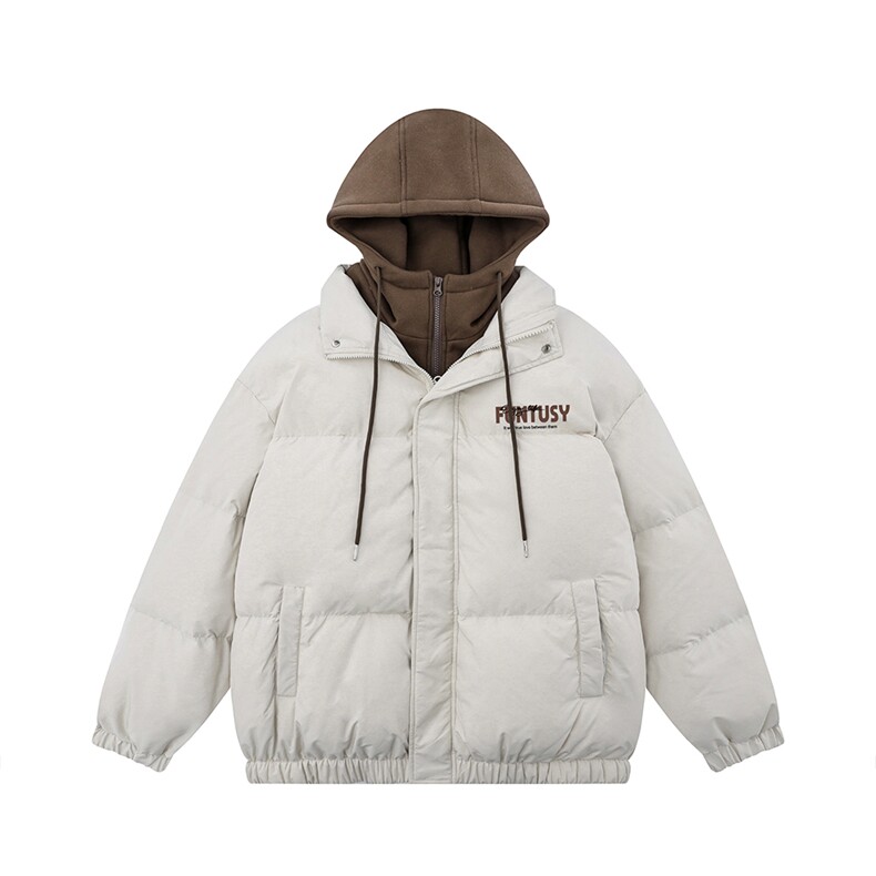 特批新款平铺假两件字母印花连帽棉服A247-MY64702特批115控168,男装棉衣,电商A247-1