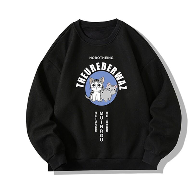 华夫格卫衣圆领卫衣男大码长袖t恤男外套HW76160-P30加绒款-P40,男装卫衣,电商A040