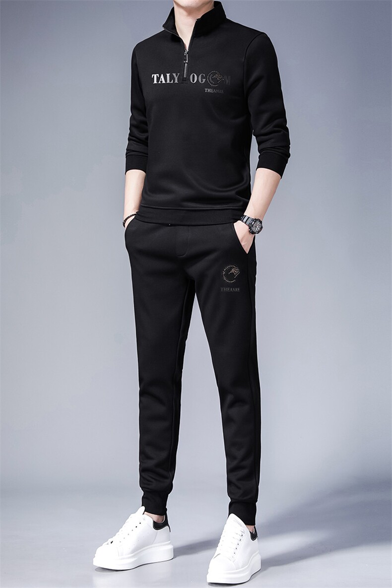 SA8366-2钱塘2020-2中年男士冬季厚款半高领时尚休闲卫衣P147,男装休闲套装,钱塘207-2