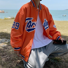 港风学生百搭印花拼接夹克男外套韩版宽松帅气情侣棒球服HY063-65，男装夹克，星座1008