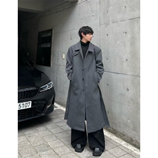 现货~2025新款垫肩毛呢大衣过膝长款收腰风衣外套Y976-P125，男装风衣，星座1004-3