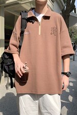 新款优品男士华夫格短袖刺绣字母透气宽松上衣PL3309-P36，男装T恤，星座717