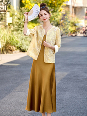 重工刺绣钉珠外套女夏季轻薄款高级感宽松休闲短款国风新中式上衣，女装套装/套裙，依多米