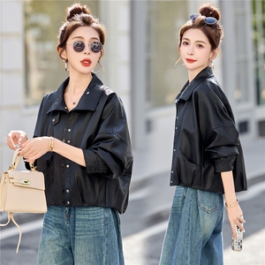 已出货春装新品 美拉德皮衣外套女短款韩版宽松休闲百搭机车服潮图片
