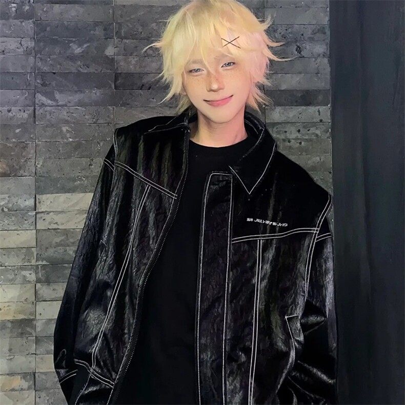 现货不缺货复古皮夹克假两件皮衣1209-1-JK17-P108（网图），男装夹克，星座1209-1