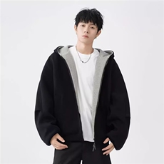 1506A/GY340/P56新款卫衣宽松简约连帽卫衣开衫潮流百搭1，男装卫衣，星座1506A