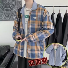 休闲联名复古港风格子衬衫男长袖春秋季宽松休闲衬衣外套616/P45，男装衬衫，星座506