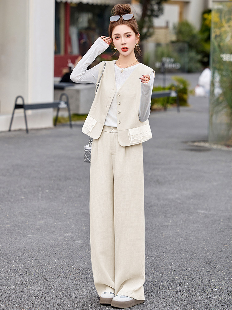 短裤套装女夏2025新款小个子韩系穿搭时尚蕾丝花边洋气休闲三件套,女装套装/套裙,玖莱伊