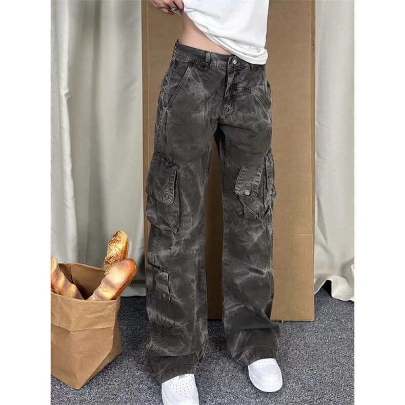 【有货】DK8653-P68新塘货美式重磅工装裤男女直筒宽松迷彩牛仔裤,男装牛仔裤,星座603-2