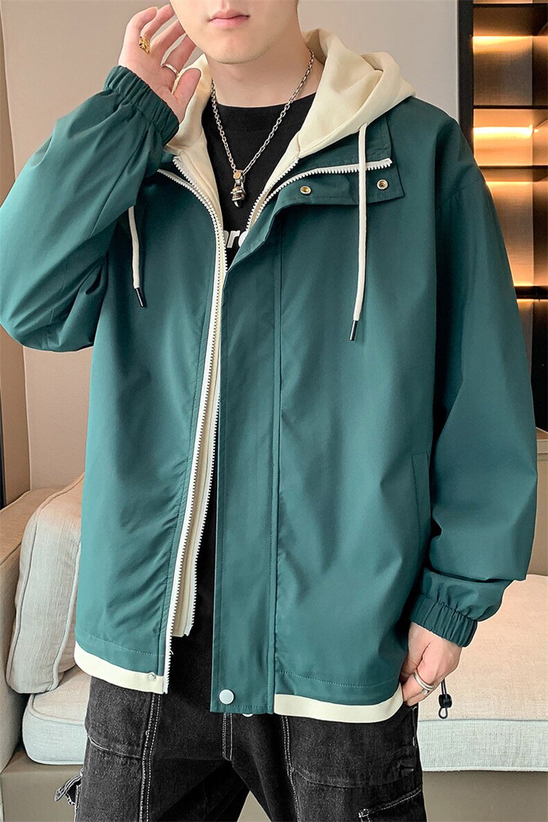 秋季现货假两件夹克男二开三防冲锋衣外套DSA157B-JK763-P68,男装夹克,电商A157B