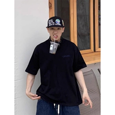 美式复古印花短袖男女款夏季重磅宽松百搭运动t恤情侣休闲五分袖，男装T恤，星座506A