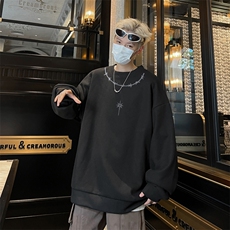 华夫格！华夫格上衣男圆领华夫格卫衣男大码长袖t恤男HY248-特P23，男装T恤，电商B367