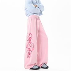 【现货】XZ612-N9066-特P45美式复古字母印花直筒宽松卫裤，男装休闲裤，星座612