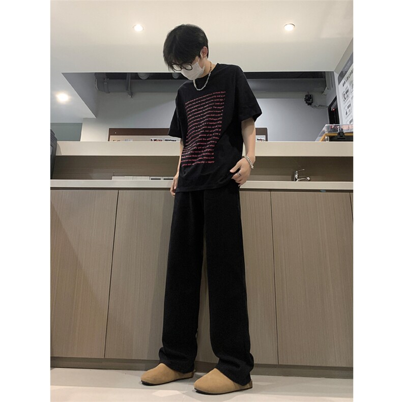 现货秋冬高街直筒阔腿牛仔裤宽松百搭暗扣休闲裤男K616-P50,男装牛仔裤,星座205