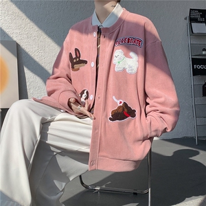 WY10198-特P55 控98春款高级感开衫亨利领刺绣贴标上衣卫衣大码男图片