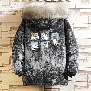 MC49097-P135 日系潮棉衣男大码派克服男工装棉服外套棉袄 砖墙图片