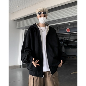 双面穿外套男连帽格子宽松百搭韩版潮流2024秋冬ins夹克W6078-P72图片